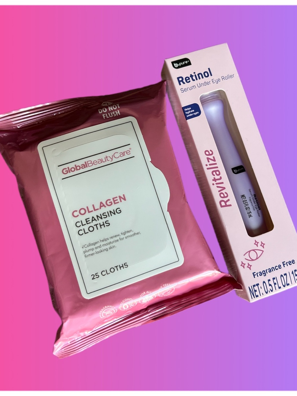 Retinol Eye Roller & Collagen Cleansing Cloths
